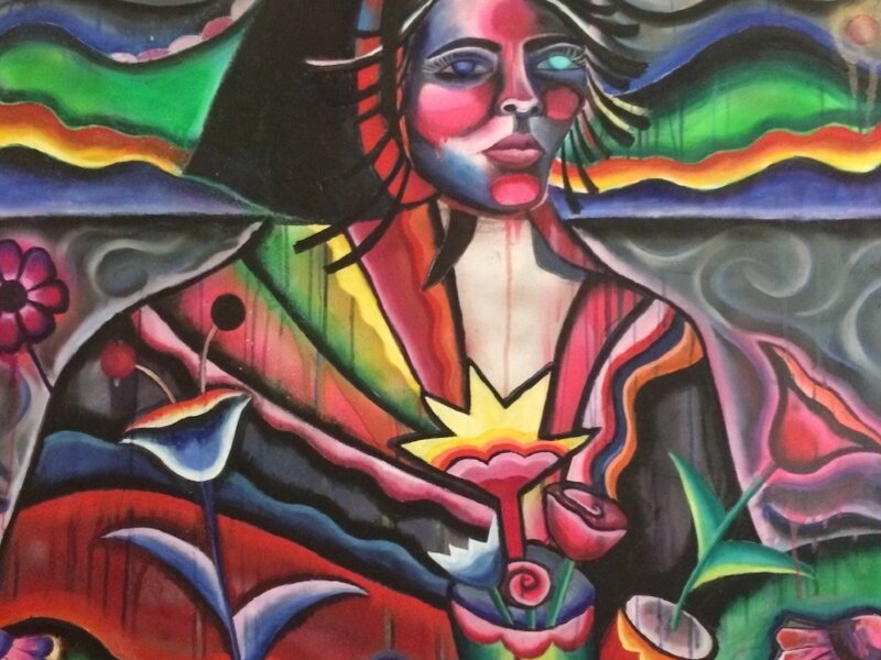 WOman Surrounded By Pink Suns