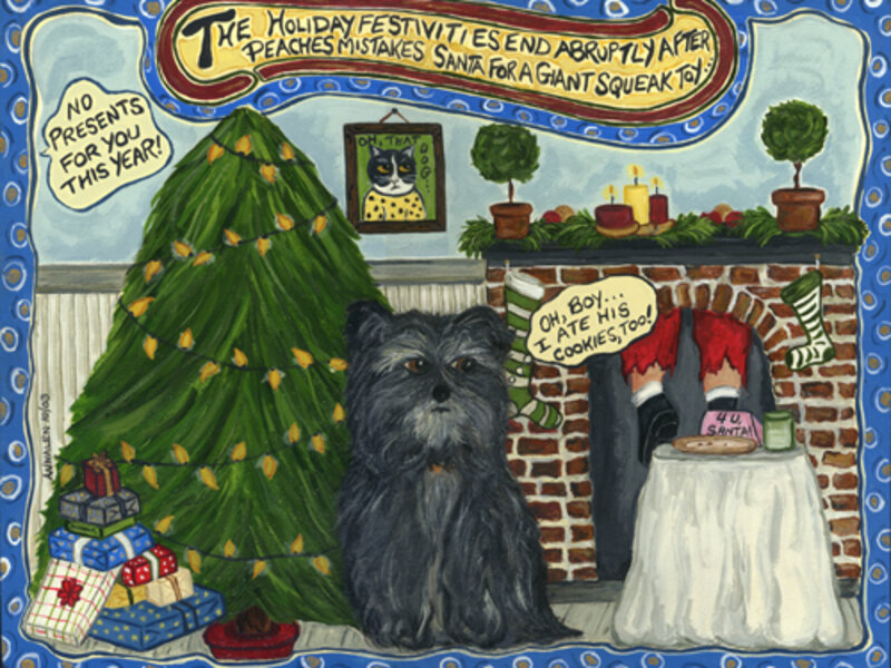 Acrylic on board of our Cairn terrier Peaches