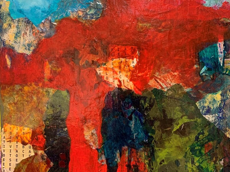 Phoenix Rising a mixed media creation by Myra Dwyer