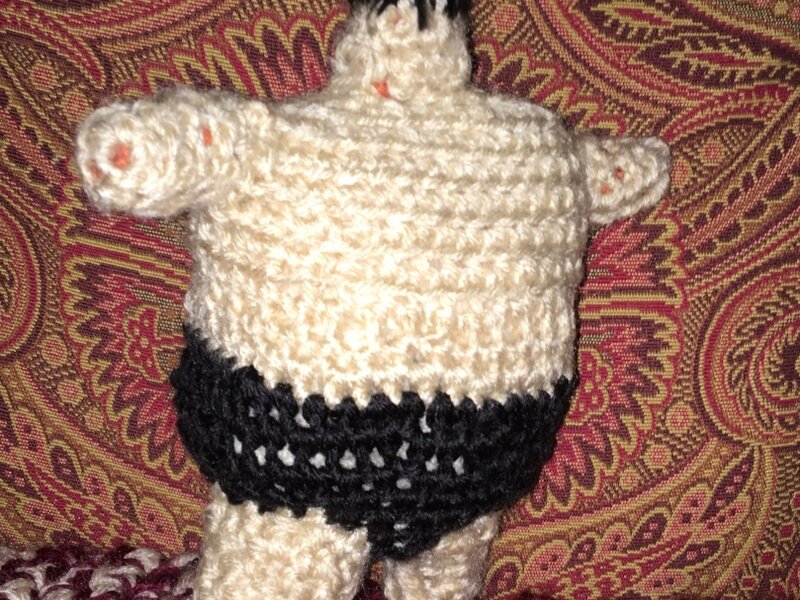 Agrimuni style crochet, human doll, Sumo Wrestler Rikishi 