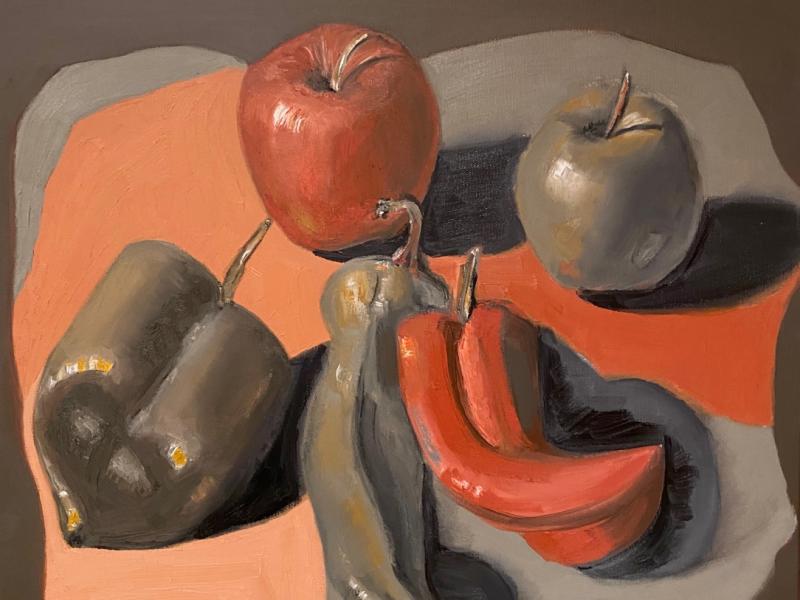 Still Life with Peppers and Apples