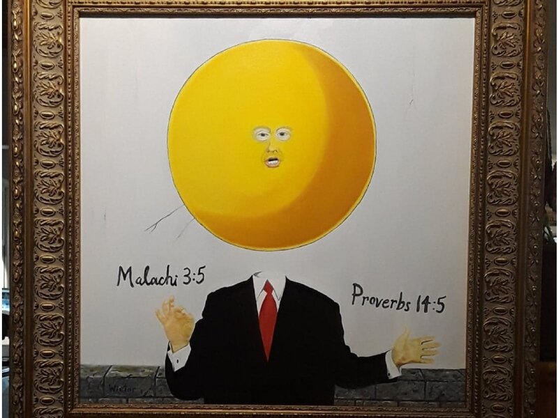 "The Art of Lying" framed 