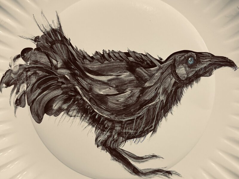 Finger painting on paper plate, September 19, 2026.