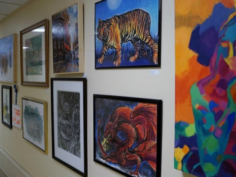 7th Annual Exhibit Artwork from the 7th Annual NAP Show for DMC lined the hallways of the Children's Hospital of Michigan