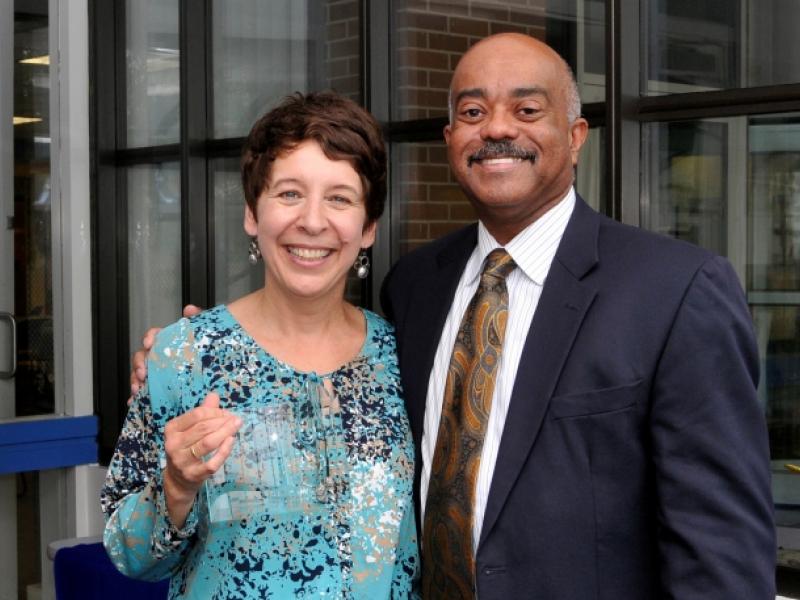 5th Annual Exhibit Coordinator Grace Serra was presented the NAP 5th Anniversary Award by President Herman Gray