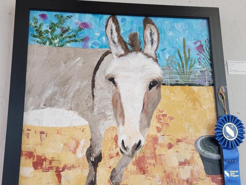 My Sweet Little Donkey painting First Place Intermediate Award Winner