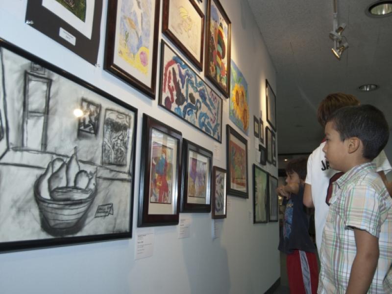 6th Annual Exhibit Youth admiring the artwork at the 6th Annual Awards Reception for the City of Miami Beach