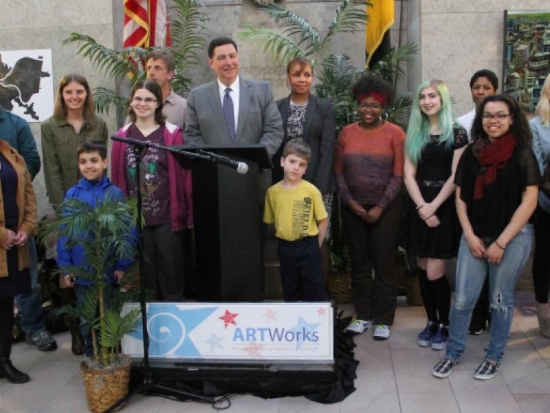 16th Annual Exhibit Mayor Bill Peduto with Award Winners in attendance at the NAP reception on April 7th.