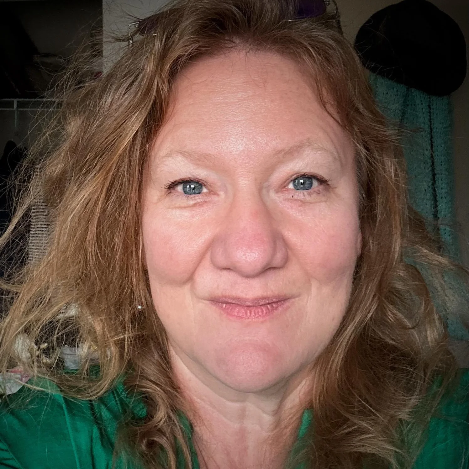 Female with light red hair