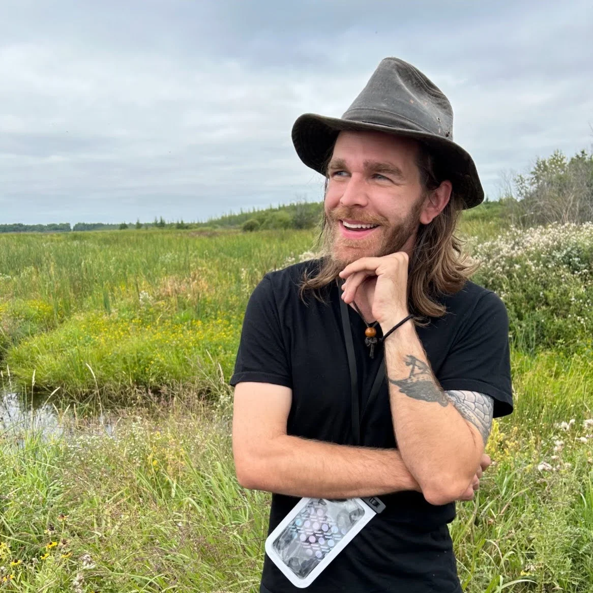 Artist admires a bog, per usual.