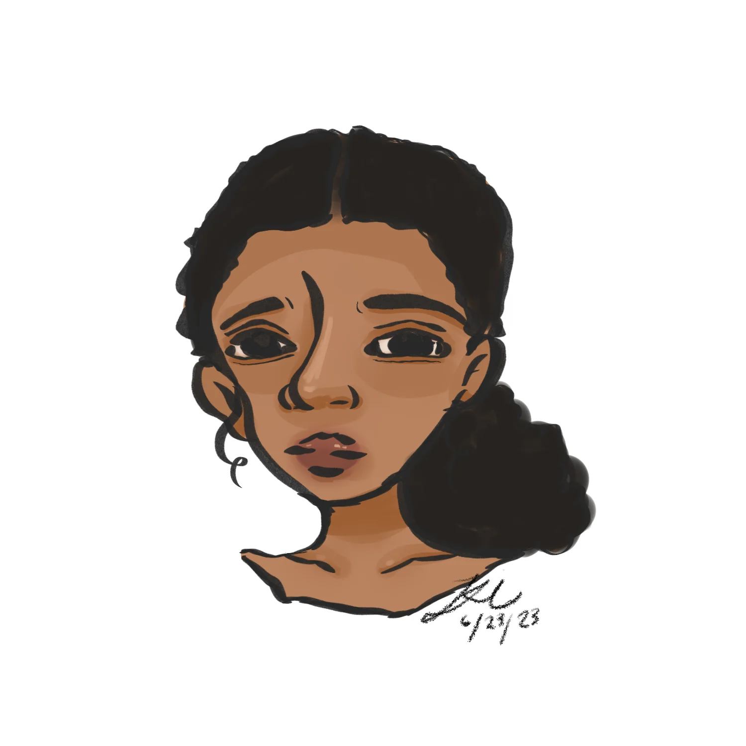 mixed girl with curly hair