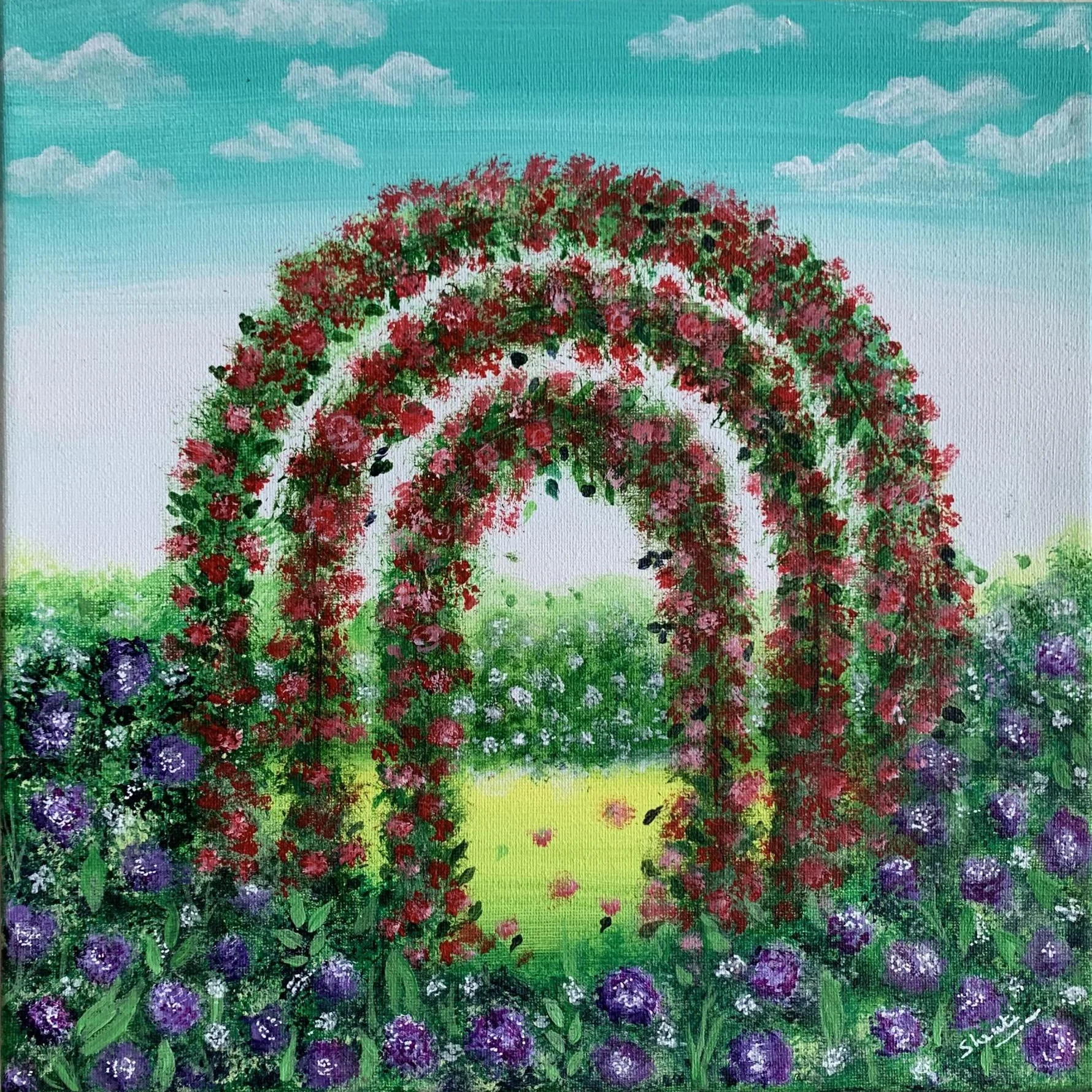 "The Rose Garden" This painting is a inspiration  from the Elizabeth park Rose Garden.