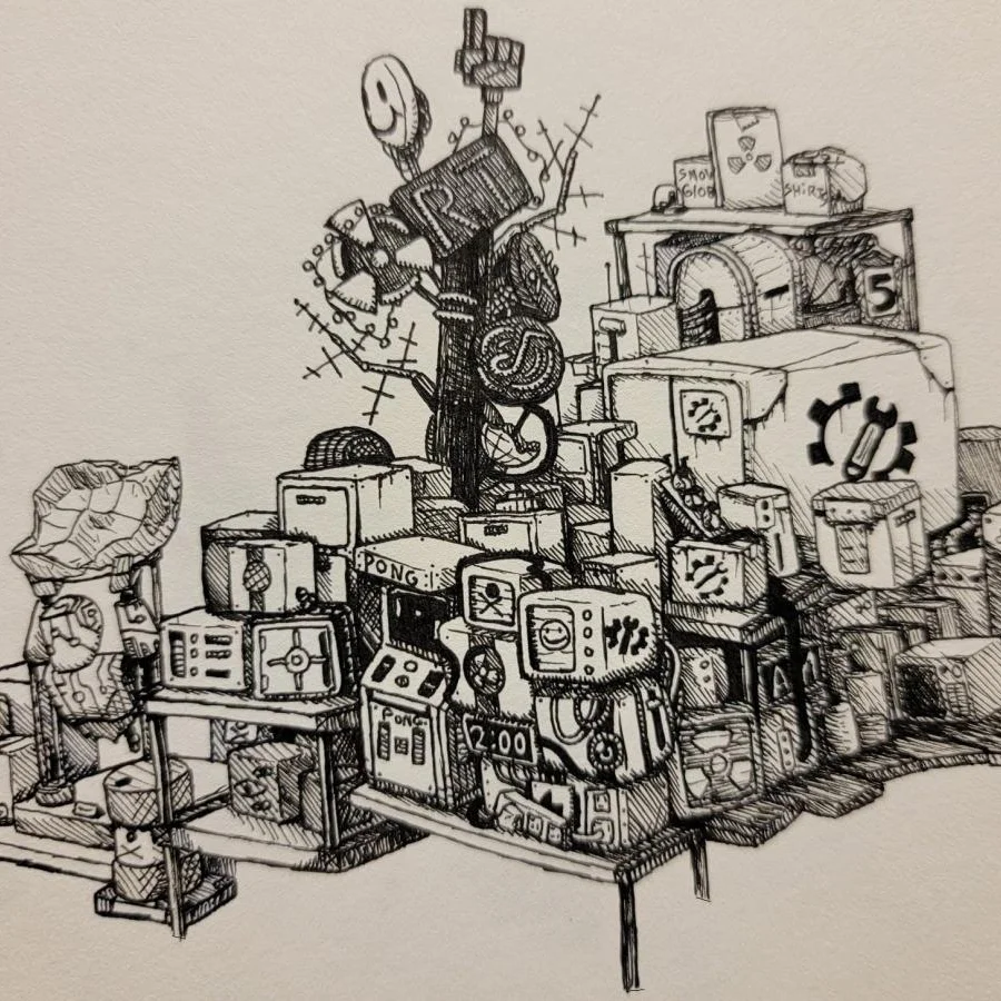 detailed TV pile