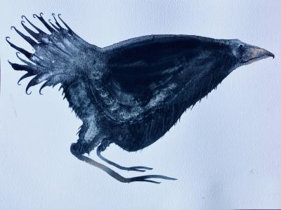 The Raven. Painting in Gouache, 2024