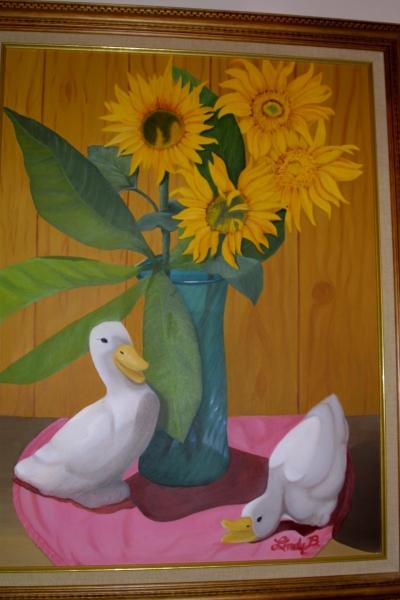 Sunflowers with Ducks