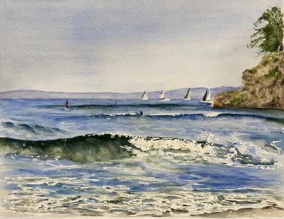 "Surf's Up" at Leadbetter Beach, Santa Barbara, CA