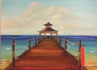 Ocean, Pier, Gazebo, Water, Sea