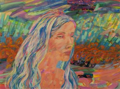 Contemporary Portrait, Mixed Media Portrait, Mixed Media Artwork, Expressionist Portrait, Modern Portrait Painting, Impact Of Memories, Overcoming Your Past, Overcoming Domestic Violence, Dysfunctional Relationships, Surviving Abuse, Surviving Addiction, Modern Portrait Of Young Woman