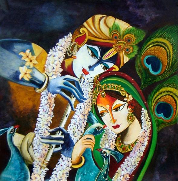 Radha Krishna Painting, Krishna Painting, Original 100% handcrafted