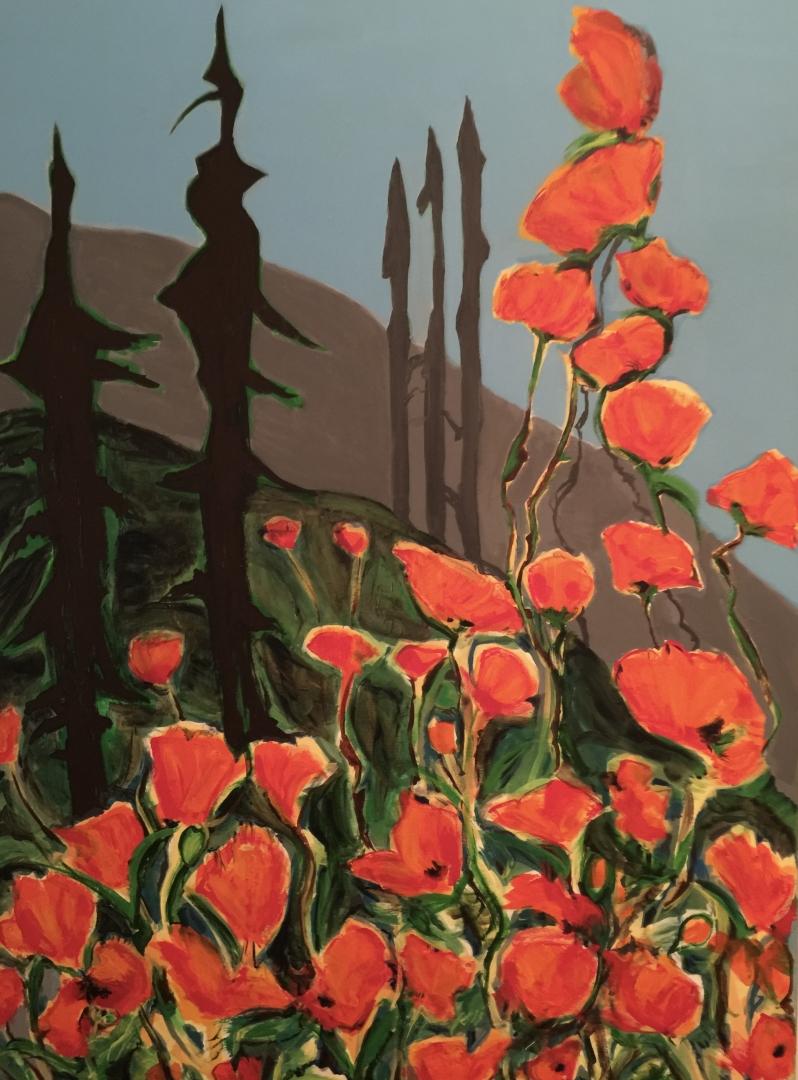 Poppies and Mountains