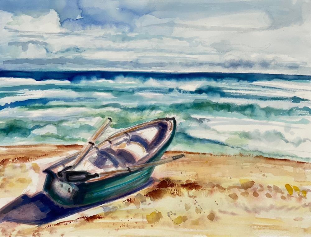 Seascape with Rowboat