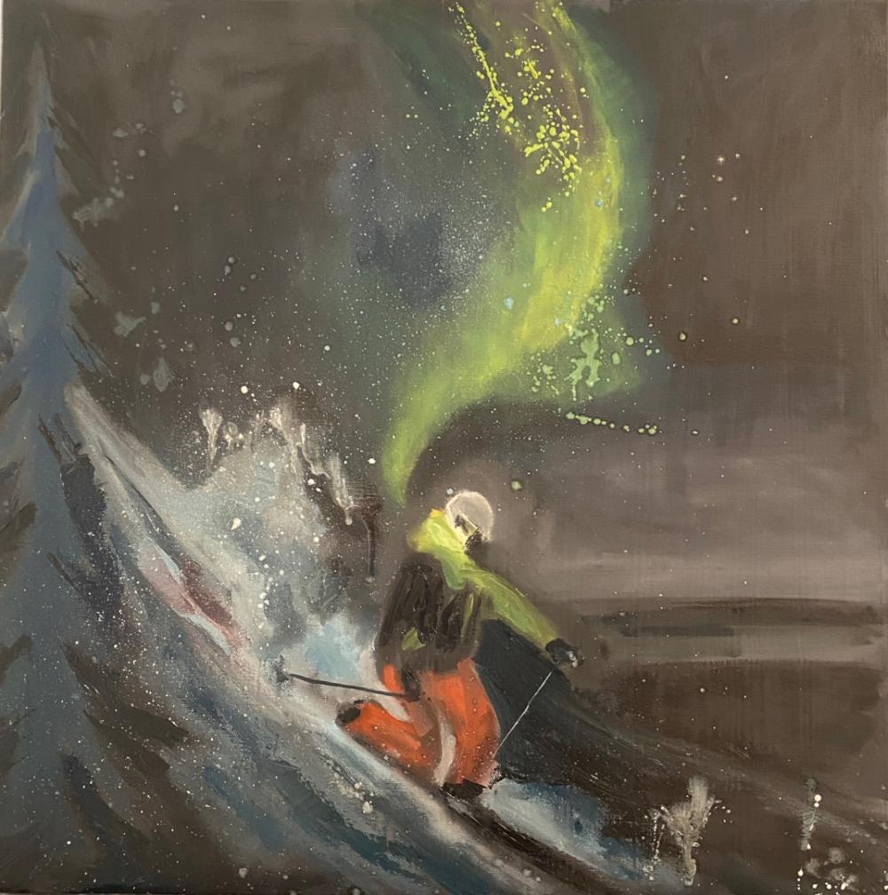 Skiing with Aurora