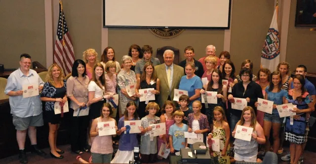 6th Annual Exhibit 2011 Participants at the Awards Reception with Mayor Theodore Gatsas