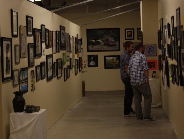 1st Annual Exhibit Visitors enjoying the artwork at the 1st Annual NAP Exhibition at Avera McKenna Hospital, SD