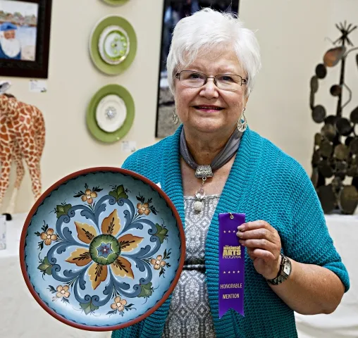 4th Annual Exhibit Rosemaling Compote Bowl