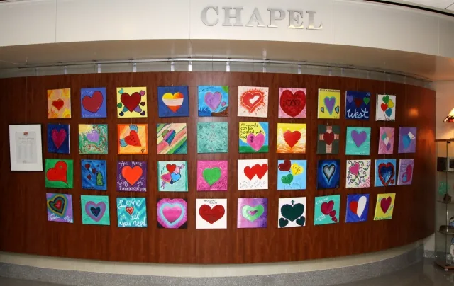 3rd Annual Exhibit The Heart of Healing - Collaborative Piece by 42 Nurses at ALMH