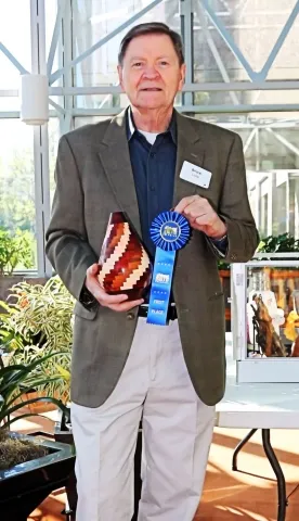 13th Annual Exhibit Woodturning, Three Wood Vase