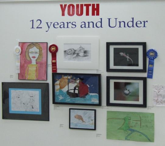 3rd Annual Exhibit Youth 12 & Under artwork display