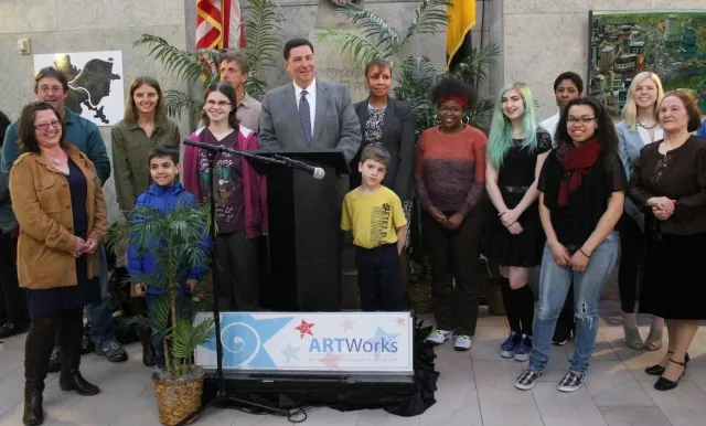 16th Annual Exhibit Mayor Bill Peduto with Award Winners in attendance at the NAP reception on April 7th.