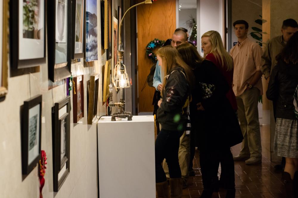 14th Annual Exhibit Visitors taking in the artwork on display at the Block Gallery during the awards reception for Raleigh / Wake County NAP Exhibit