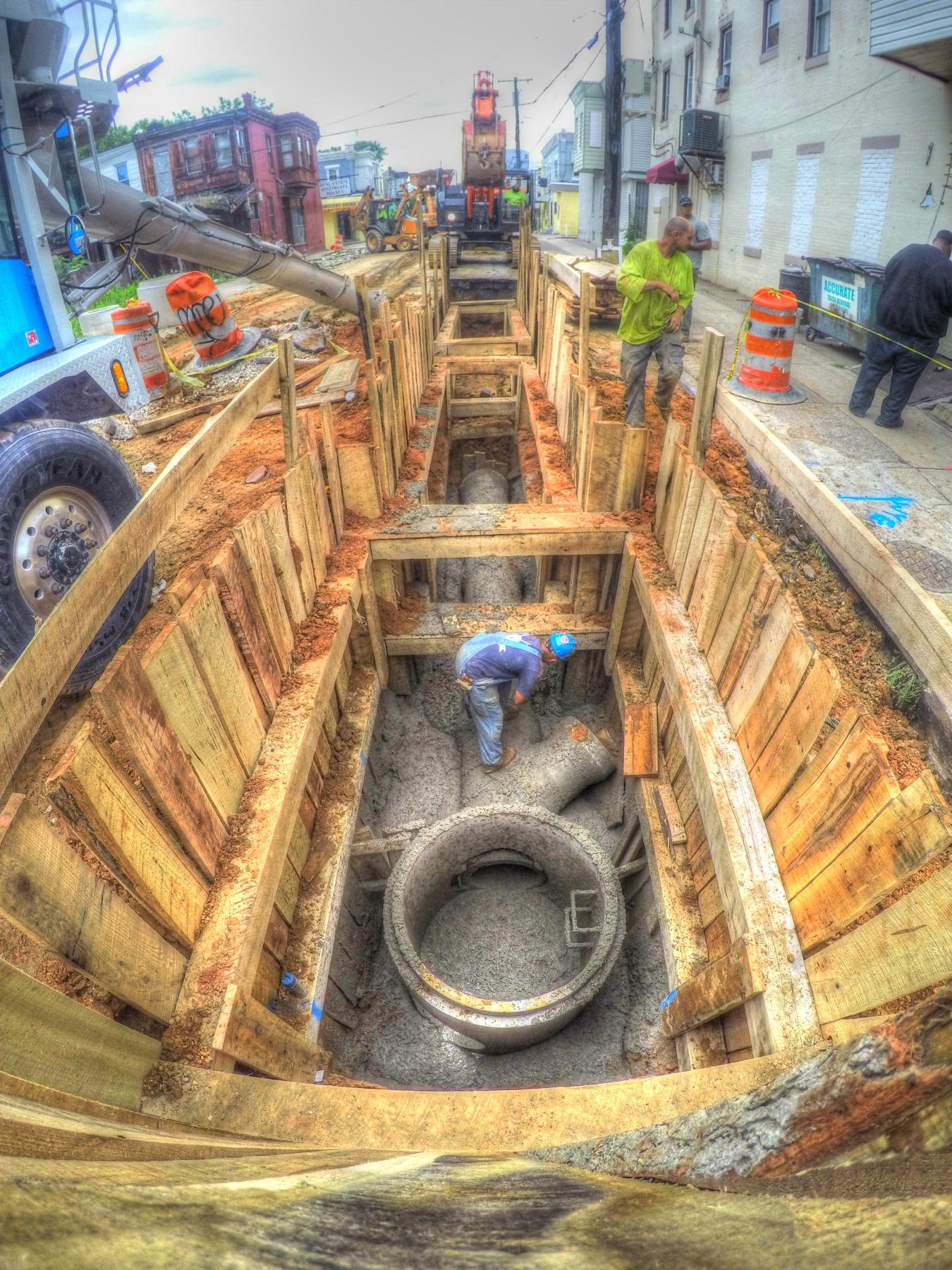 an open trench in north philly