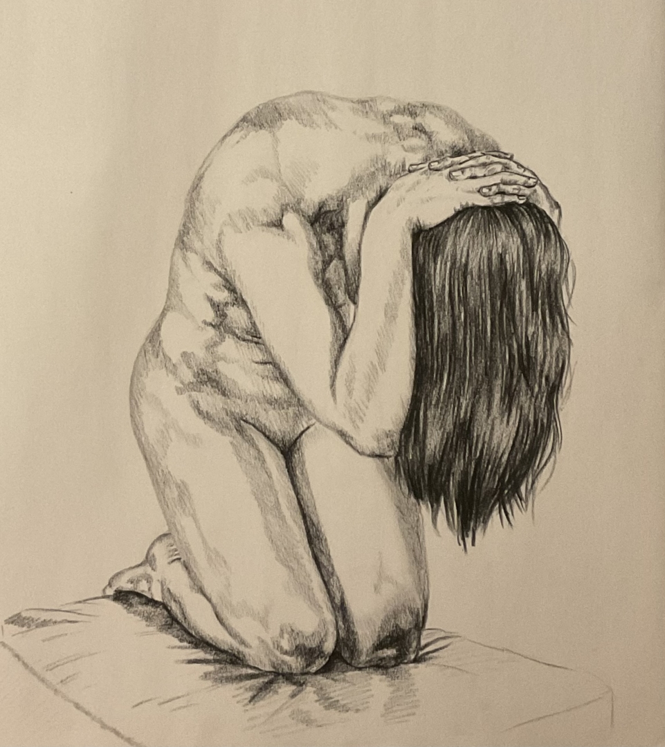 Untitled, Charcoal Drawing on Newsprint Paper 18” x 24”