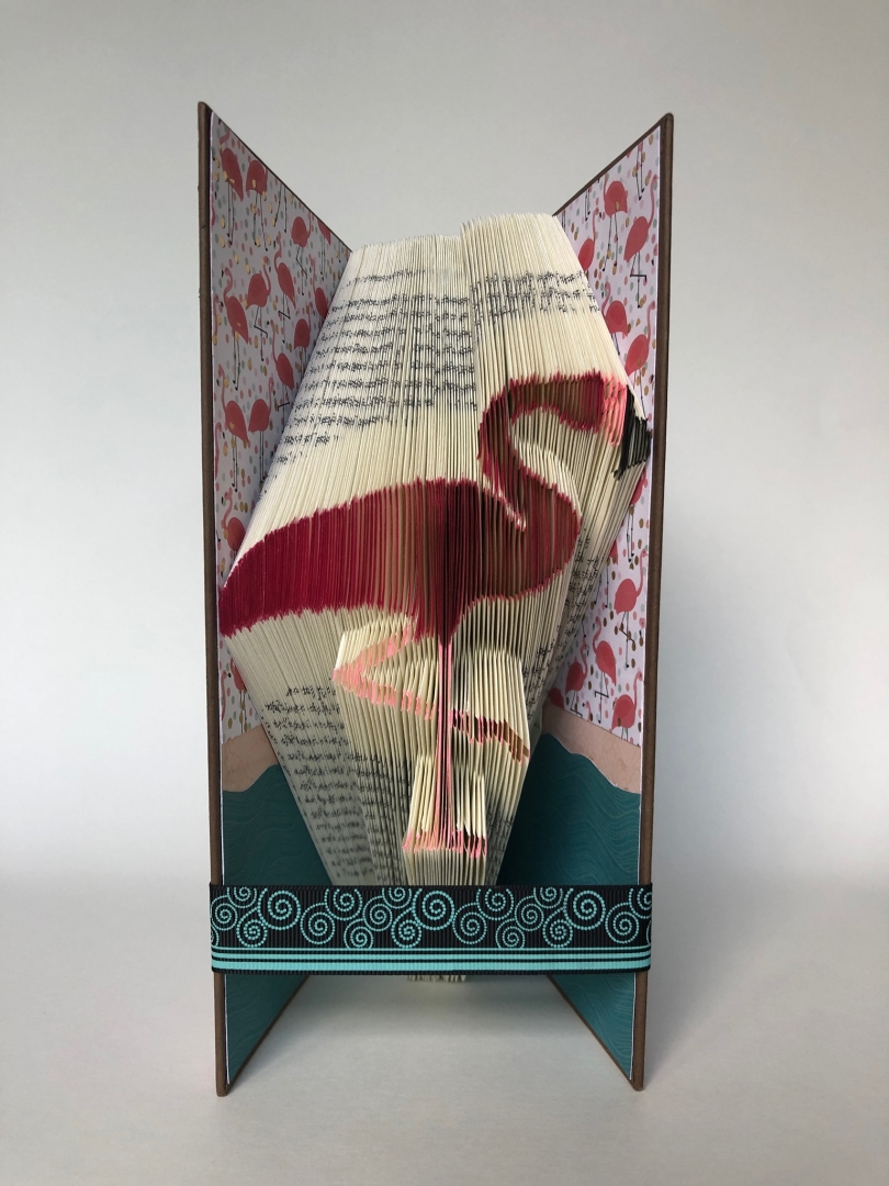 Flamingo Book Sculpture 