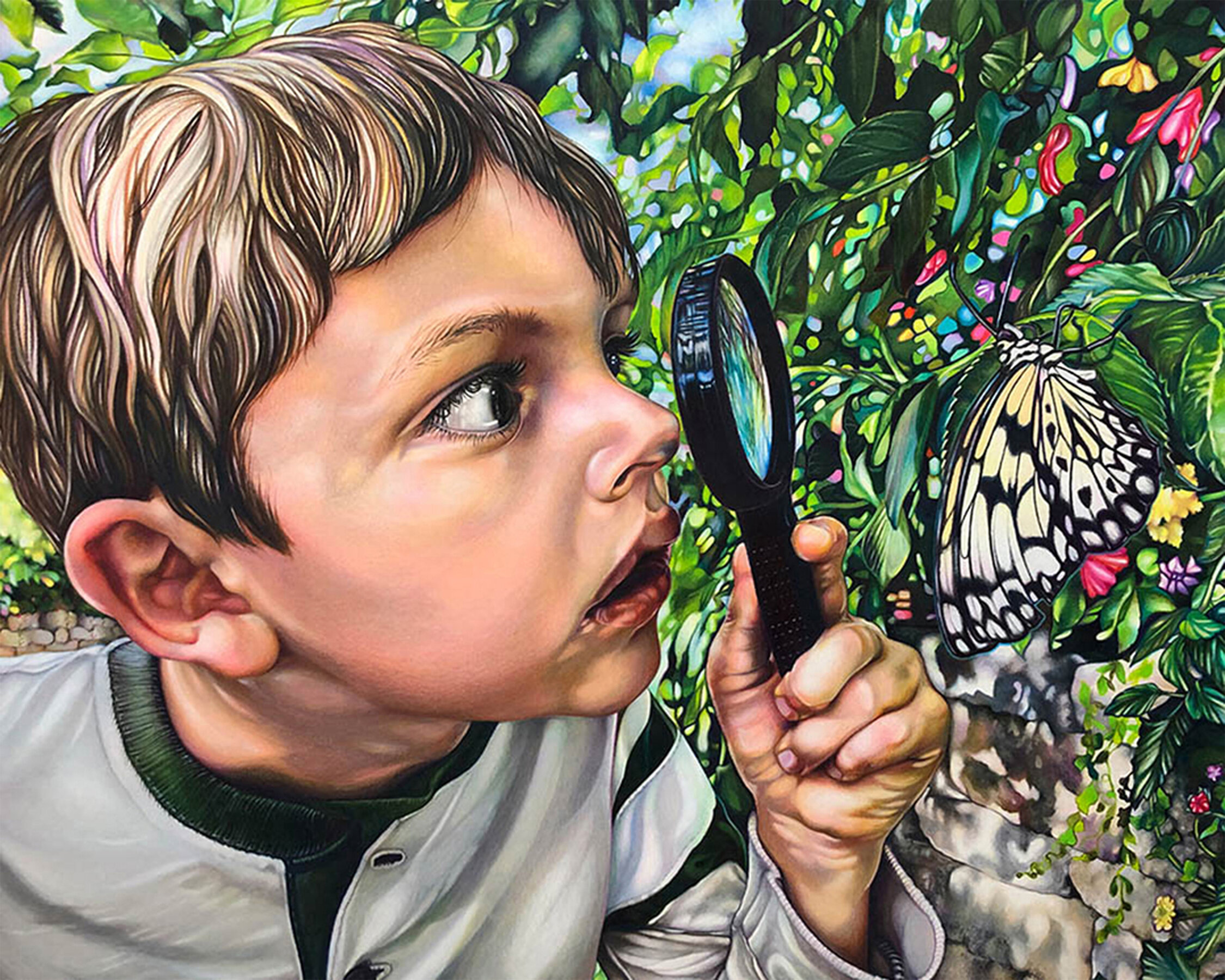 Getting Closer, 28 x 22," colored pencil