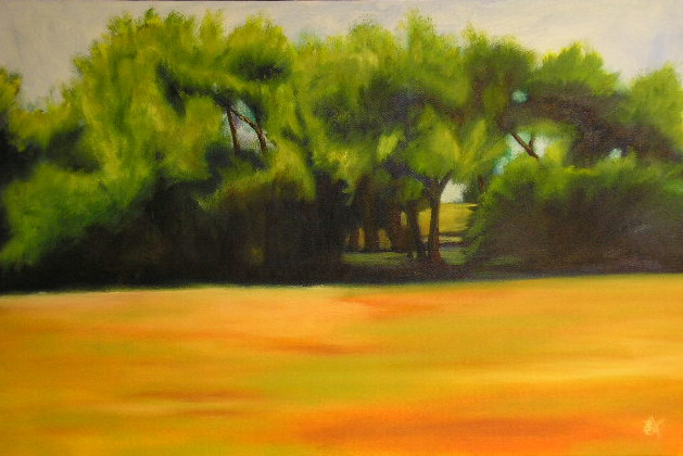Group of trees in a Golden Meadow