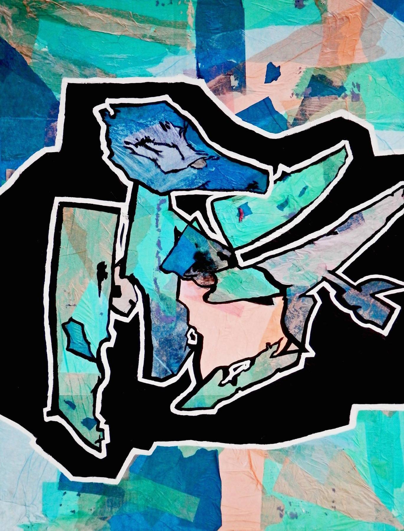 Mixed-media painting