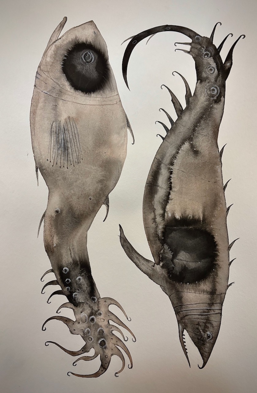 Painting in India ink with washes, 2023. 