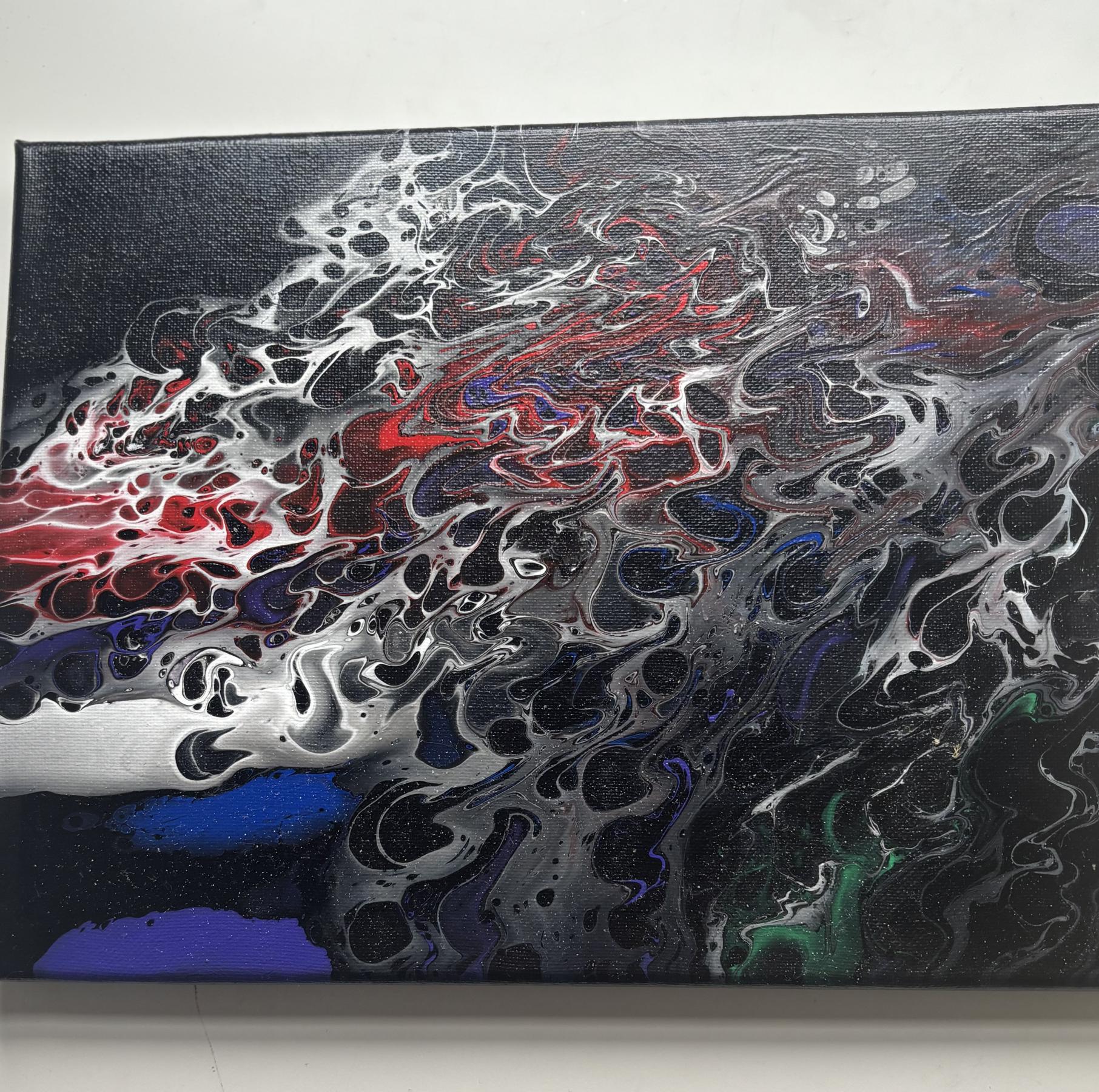 Fluid art American Flag inspired except for the bit of purple in there. 