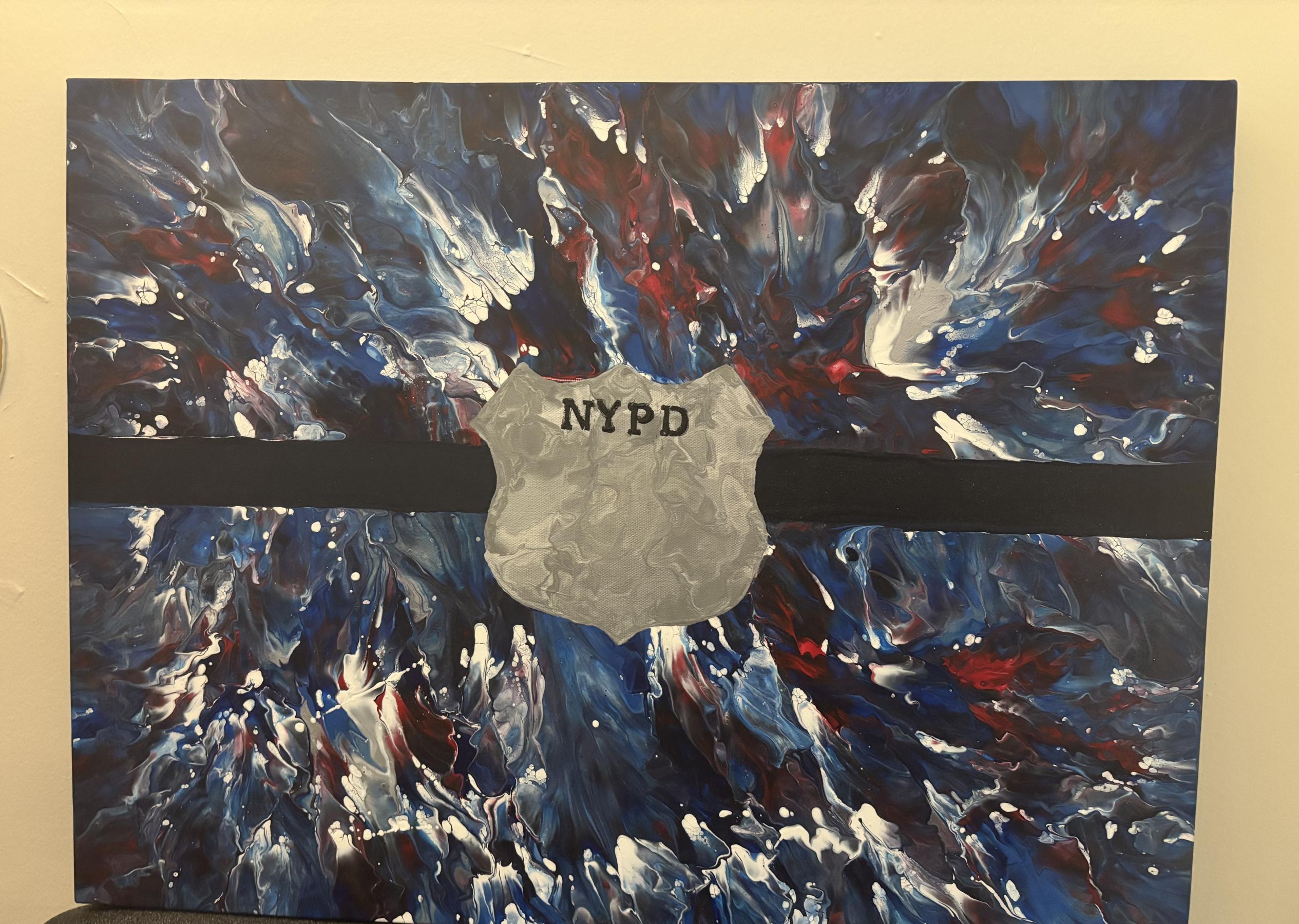 Fluid art salute to NYPD 