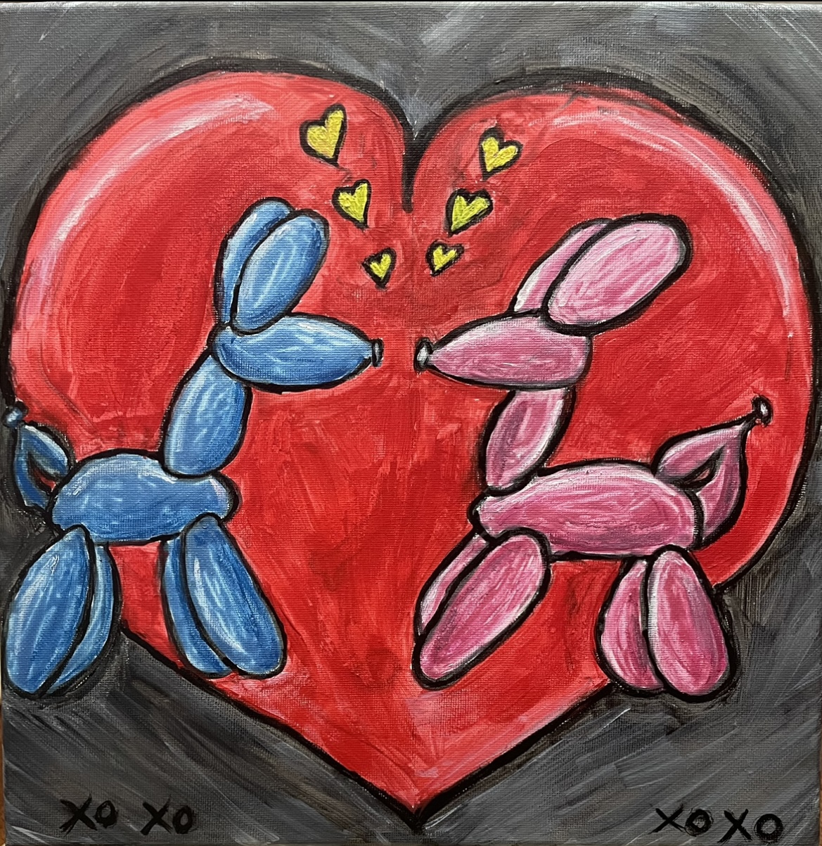 Ballon dogs fall in love at first sight 