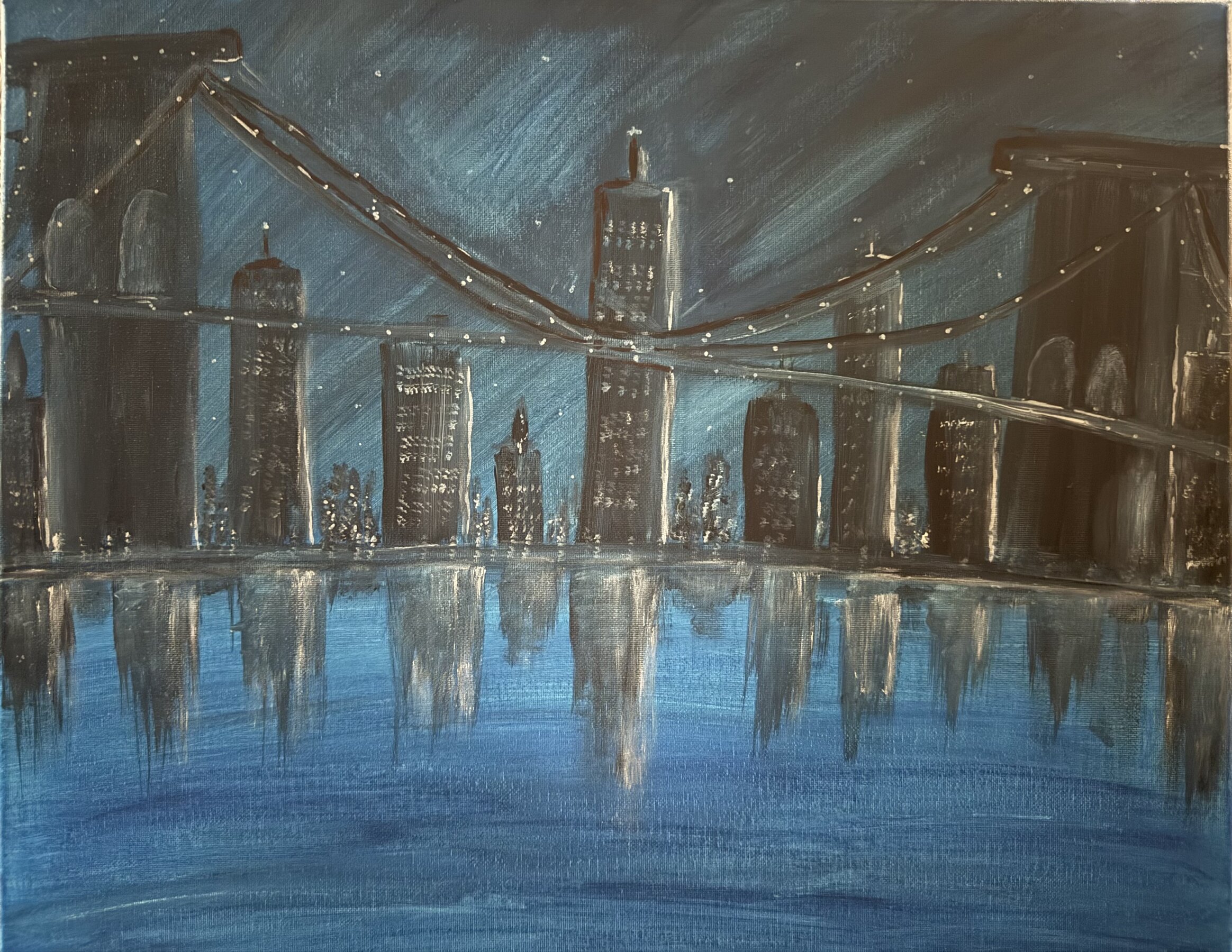 Brooklyn bridge at night 