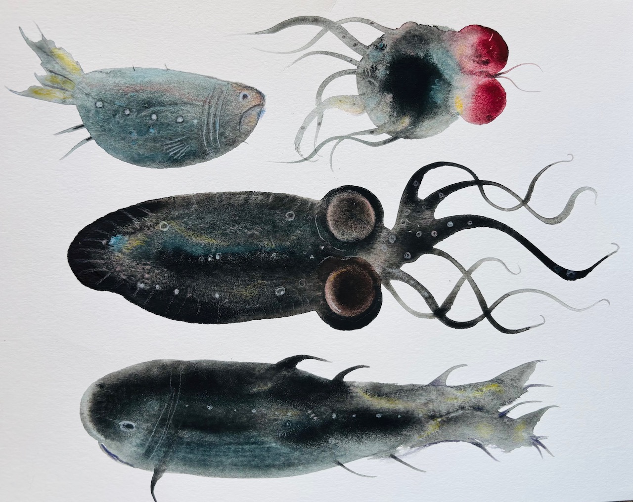 Painting in watercolor and colored pencil, 2021