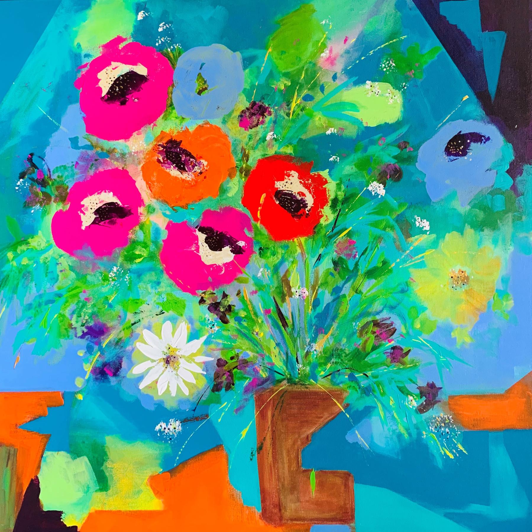 Abstract with flowers
