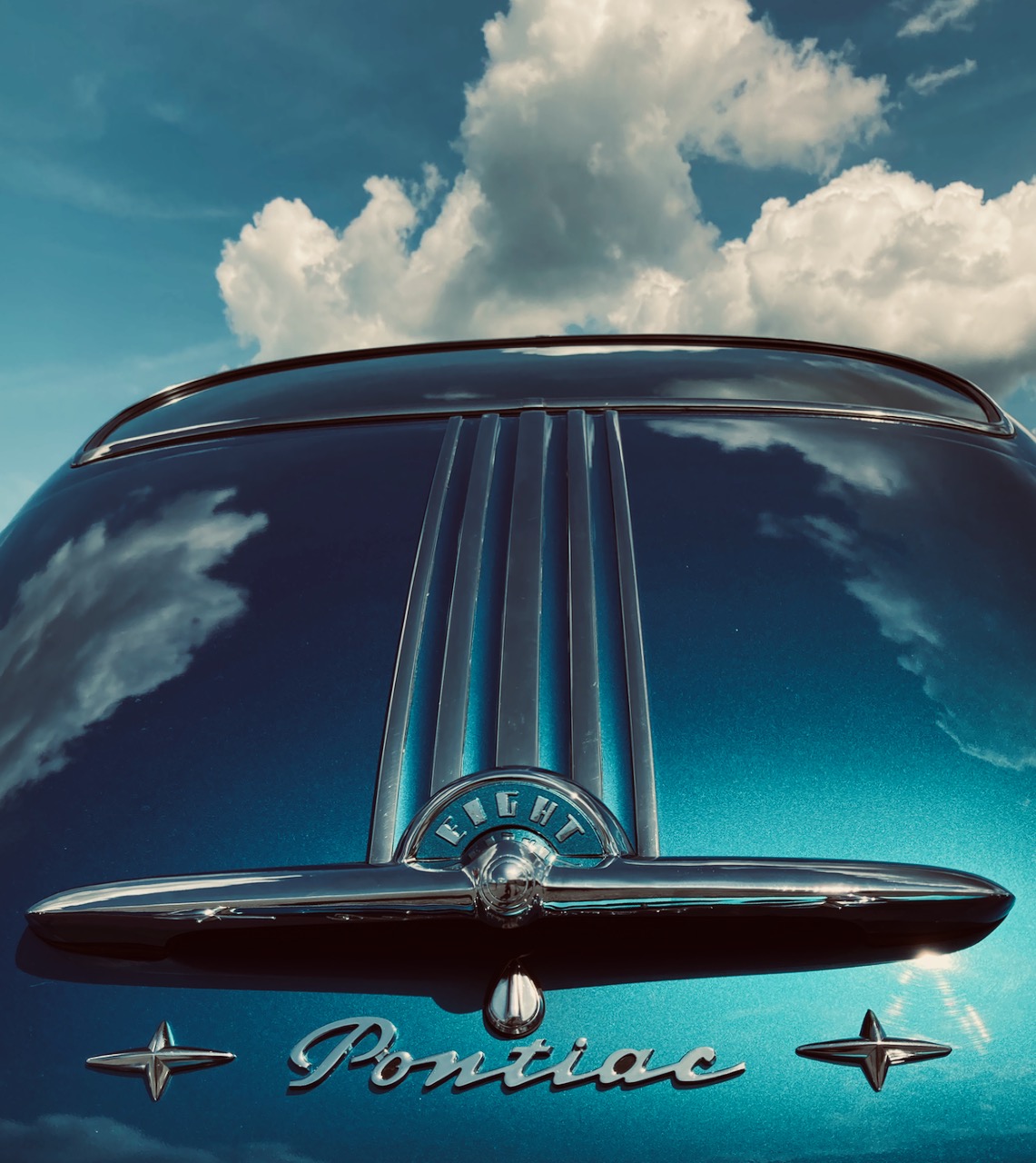 Photo of 1950s Pontiac automobile.