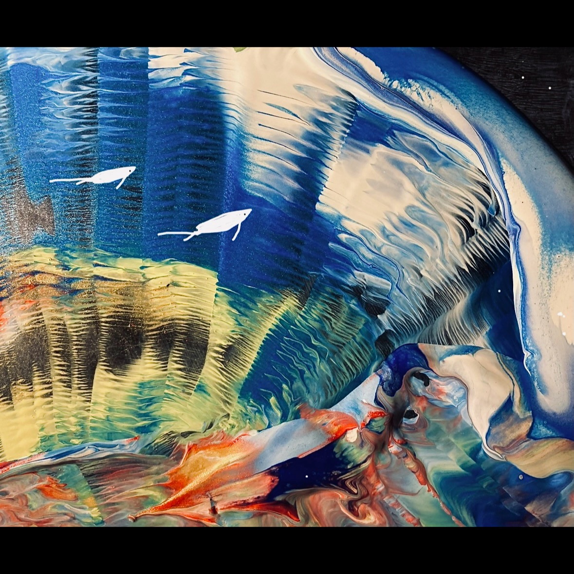 Painting in acrylic, May 1, 2025.