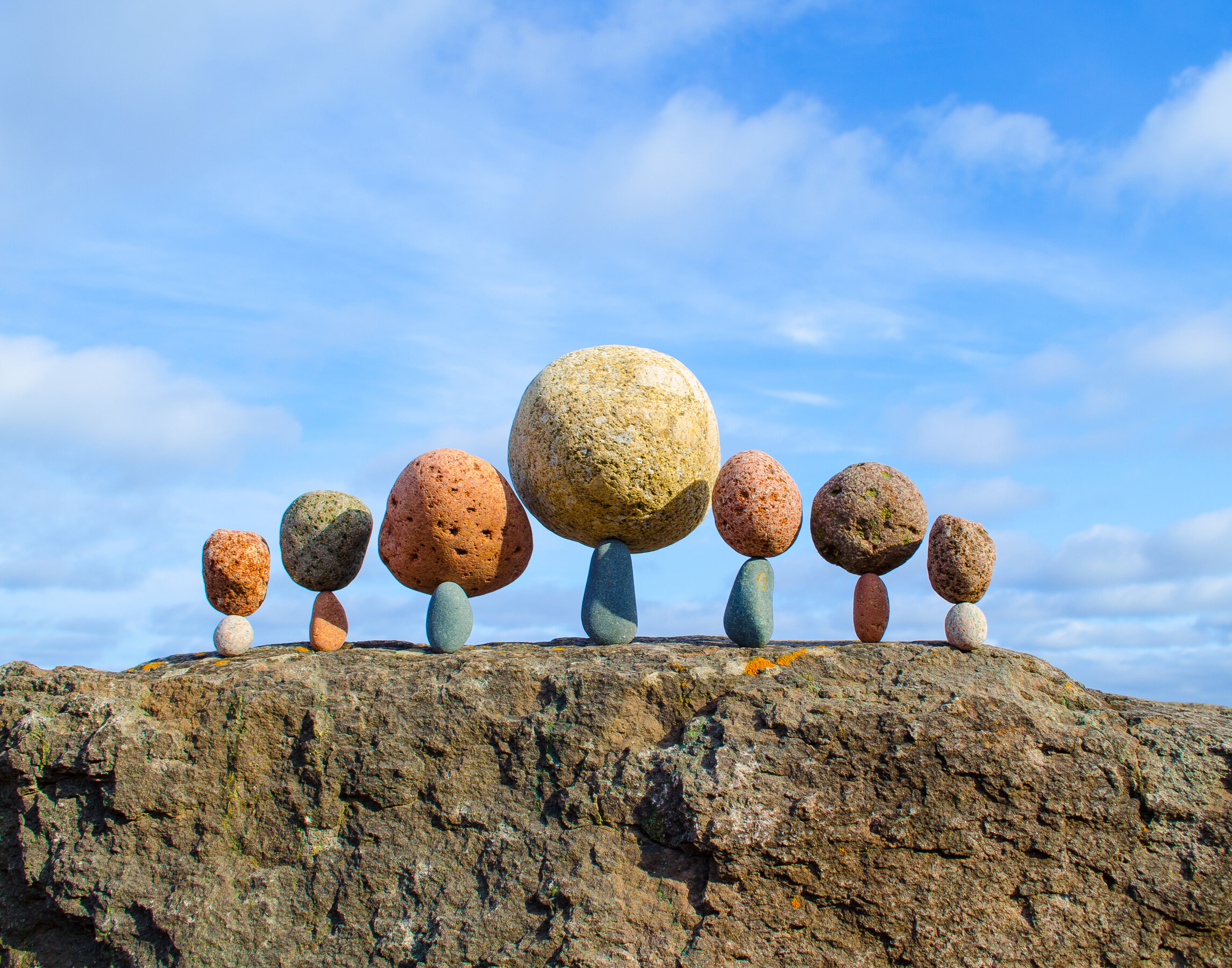 A collection of simple balanced rocks